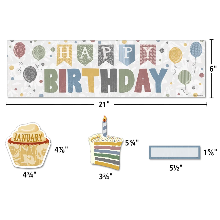 Classroom Cottage Happy Birthday Mini Bulletin Board