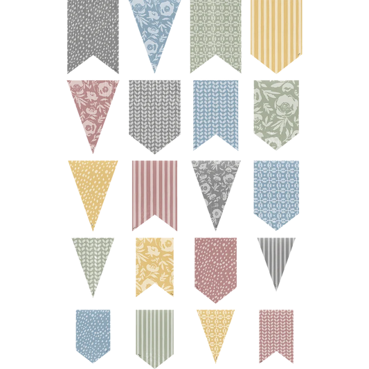 Classroom Cottage Pennants Accents - Assorted Sizes