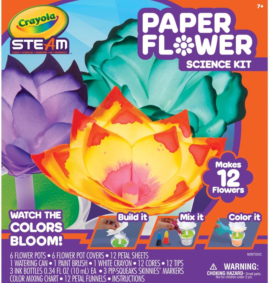 Crayola Paper Flower Science Kit, Color Changing Flowers