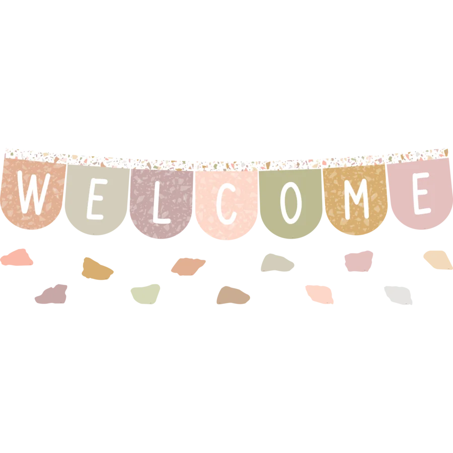 Terrazzo Tones Welcome Bunting Bulletin Board