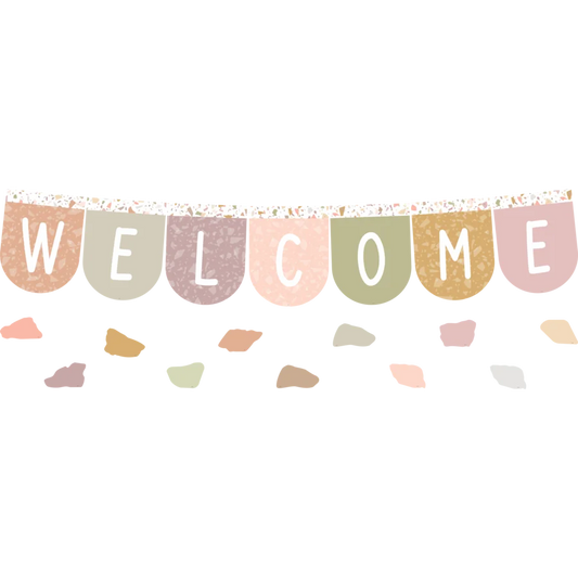 Terrazzo Tones Welcome Bunting Bulletin Board