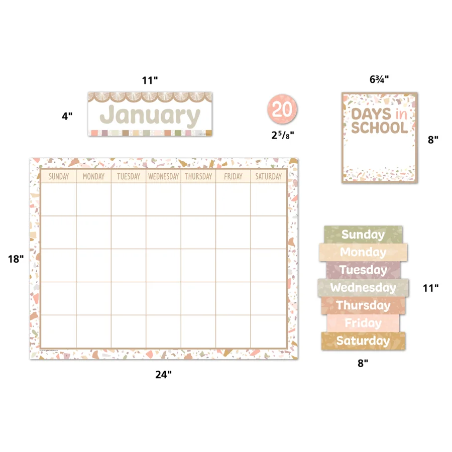 Terrazzo Tones Calendar Bulletin Board