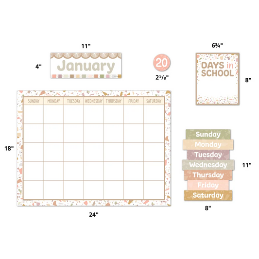 Terrazzo Tones Calendar Bulletin Board