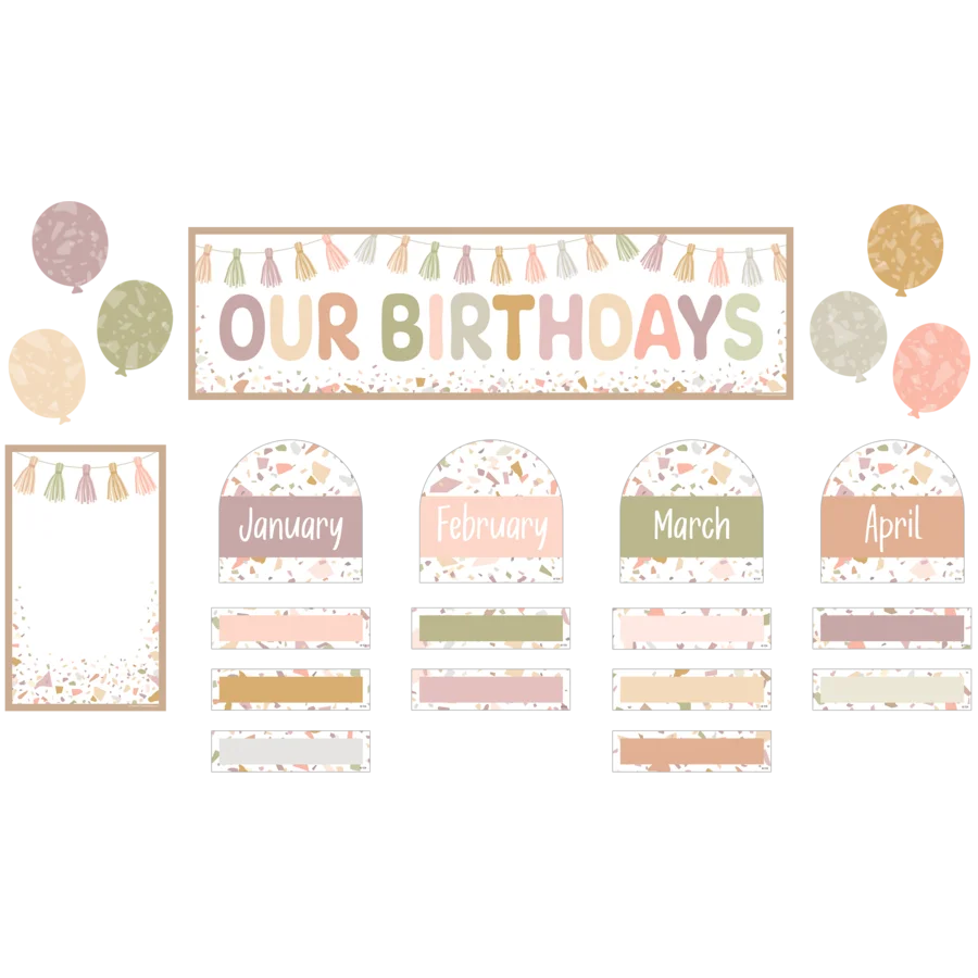 Terrazzo Tones Our Birthdays Mini Bulletin Board