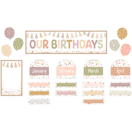 Terrazzo Tones Our Birthdays Mini Bulletin Board