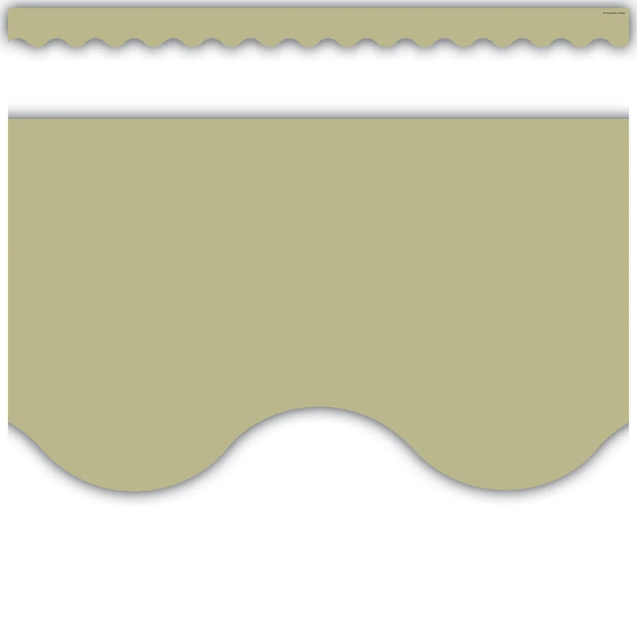 Olive Green Scalloped Border