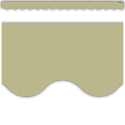 Olive Green Scalloped Border