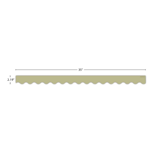 Olive Green Scalloped Border