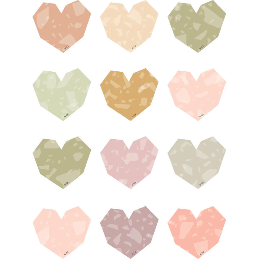 Terrazzo Tones Hearts Mini Accents