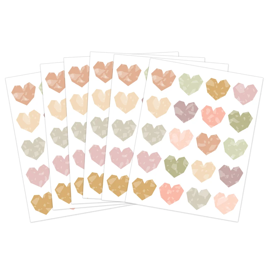 Terrazzo Tones Hearts Stickers