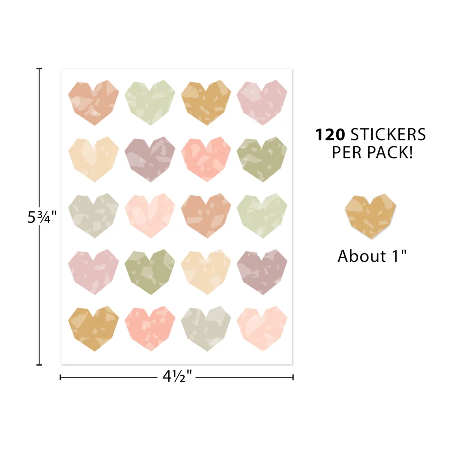 Terrazzo Tones Hearts Stickers