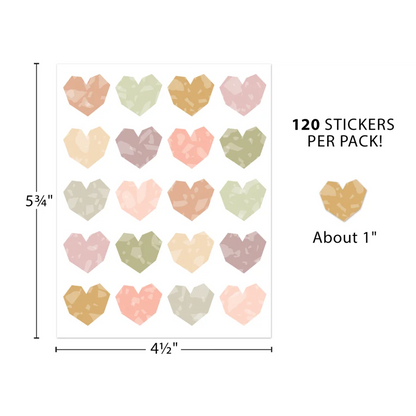 Terrazzo Tones Hearts Stickers