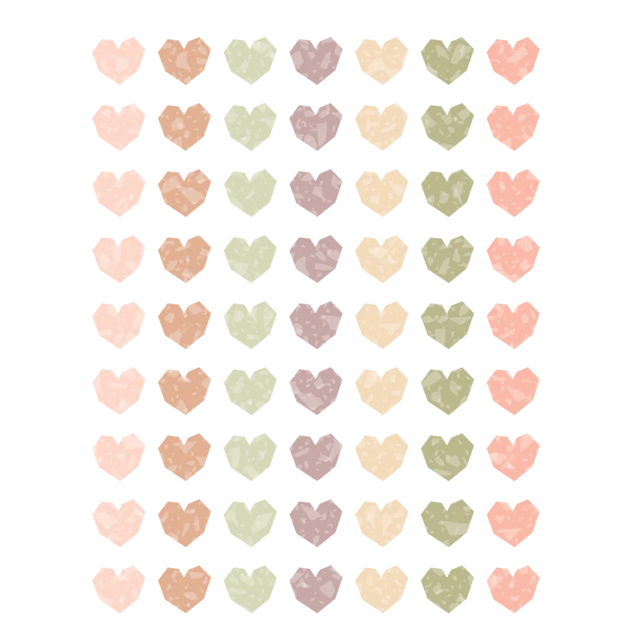 Terrazzo Tones Hearts Mini Stickers