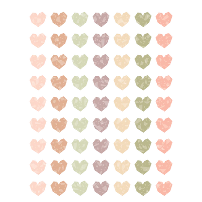 Terrazzo Tones Hearts Mini Stickers