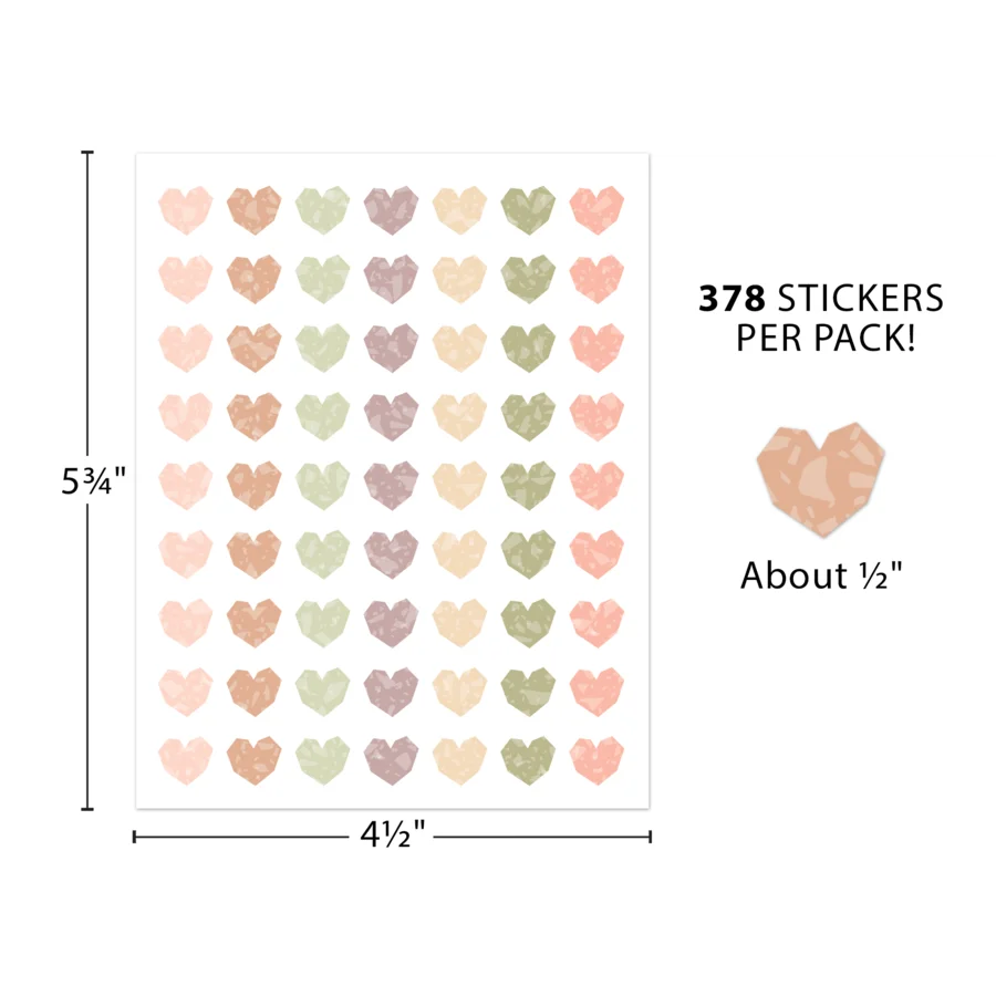 Terrazzo Tones Hearts Mini Stickers