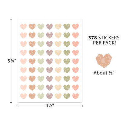 Terrazzo Tones Hearts Mini Stickers