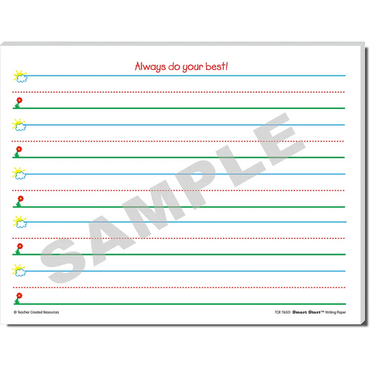 Smart Start K-1 Writing Paper: 100 Sheets