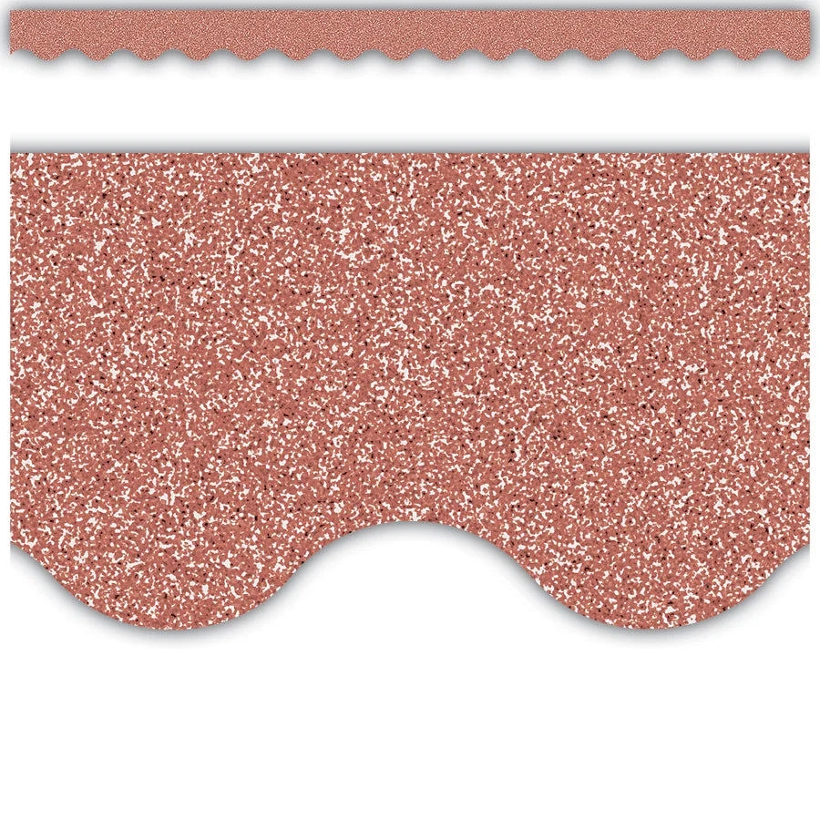 Rose Gold Glitz Scalloped Border