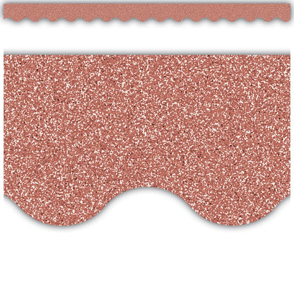 Rose Gold Glitz Scalloped Border
