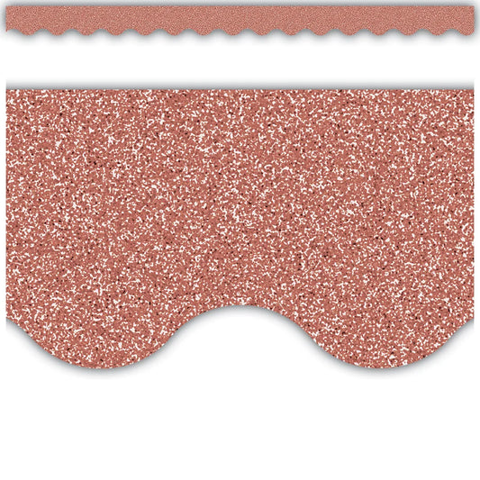 Rose Gold Glitz Scalloped Border