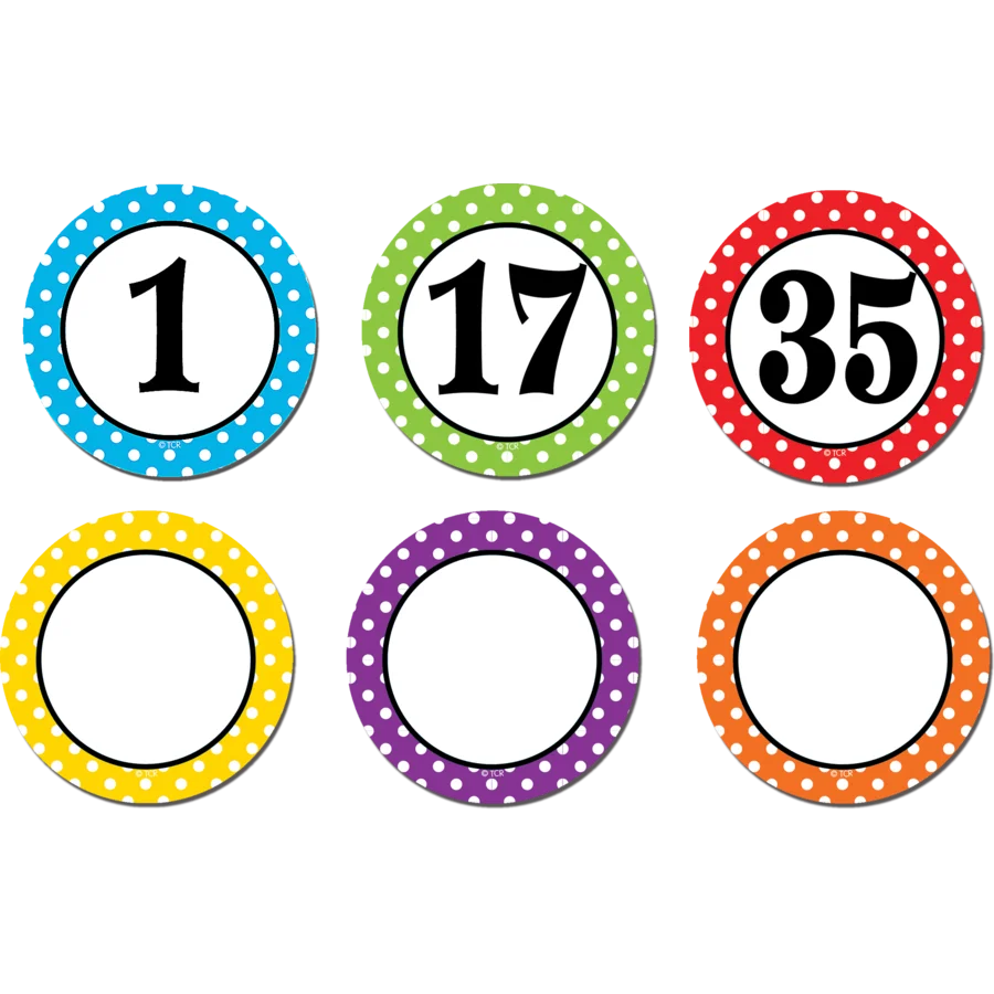 Polka Dots Numbers Magnetic Accents