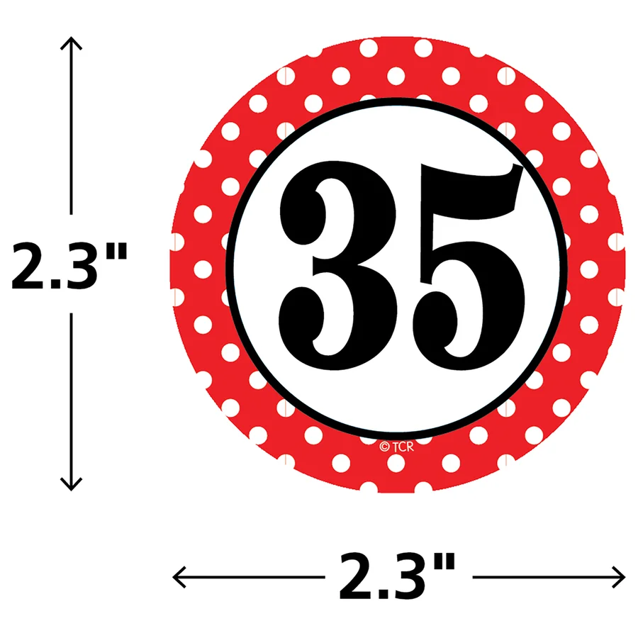 Polka Dots Numbers Magnetic Accents