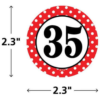 Polka Dots Numbers Magnetic Accents