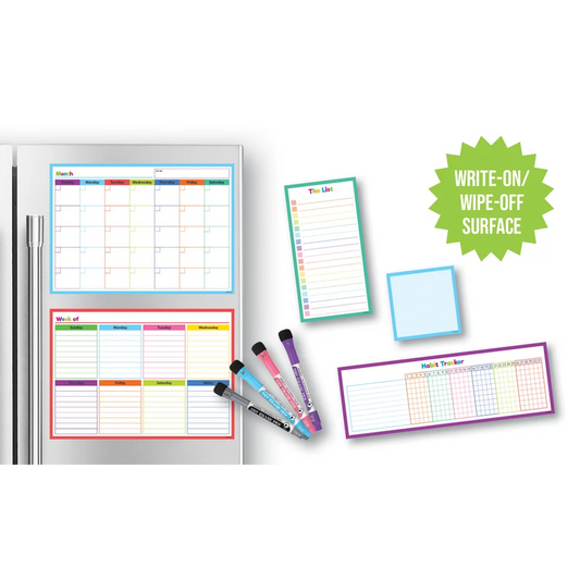 Colorful Dry-Erase Magnetic Calendar Set