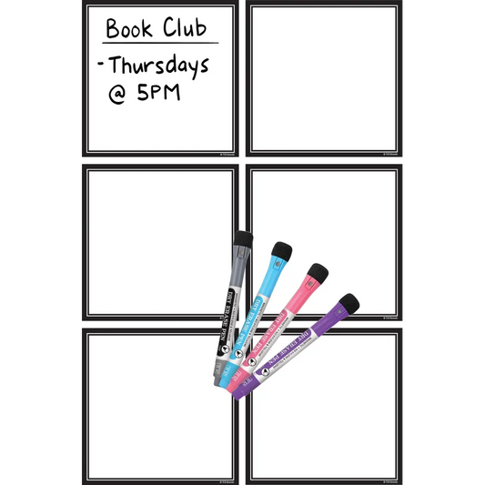 Black & White Dry-Erase Magnetic Square Notes