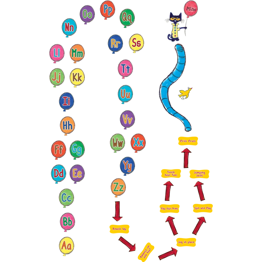 Pete the Cat Alphabet Balloons Sensory Path