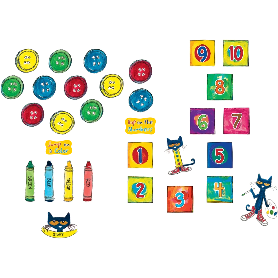 Pete the Cat Numbers and Colors Sensory Path