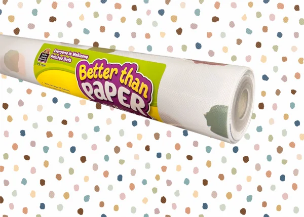 Everyone is Welcome Painted Dots Better Than Paper Bulletin Board Roll