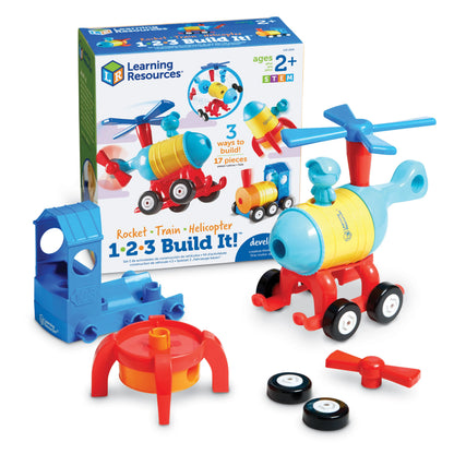 1-2-3 Build It! Rocket-Train-Helicopter