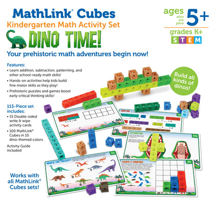 MathLink® Cubes Kindergarten Math Activity Set: Dino Time!