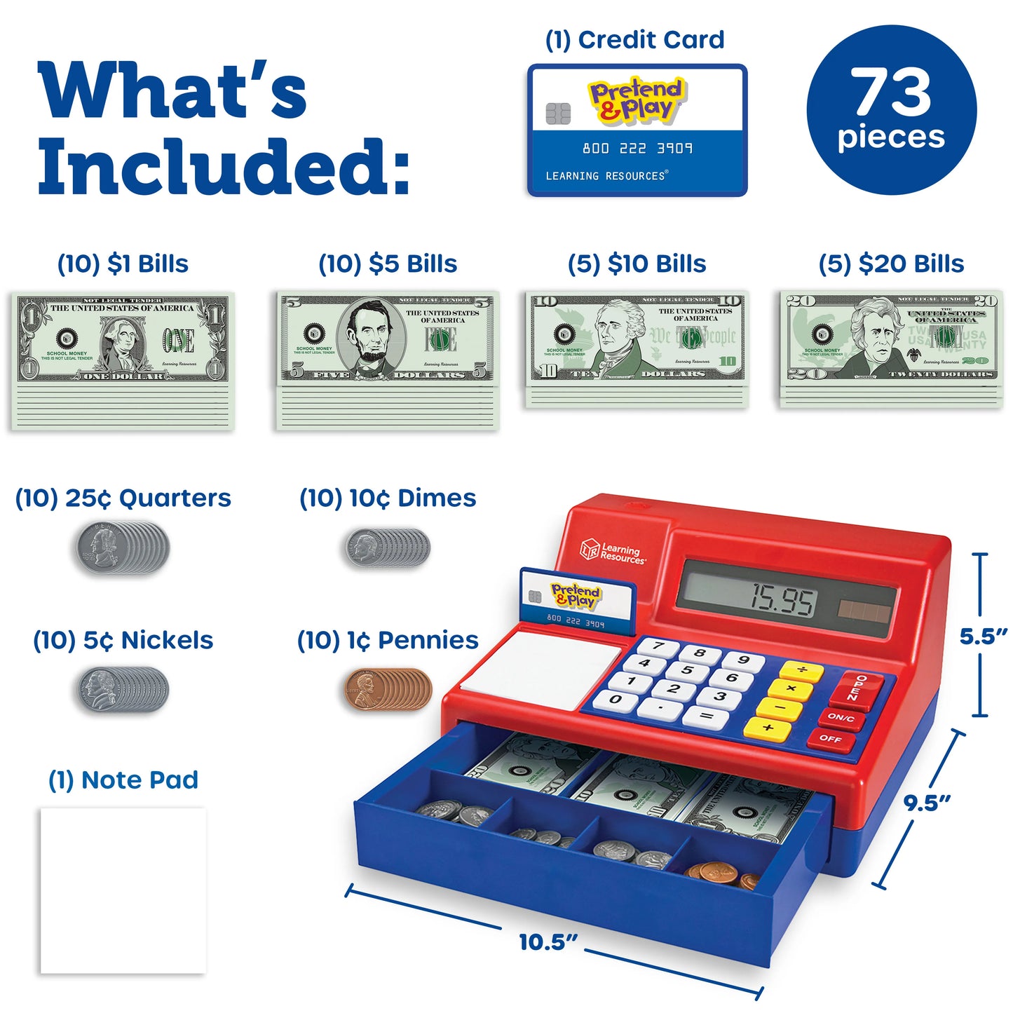 Pretend & Play® Calculator Cash Register