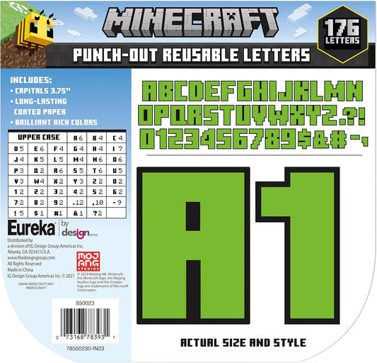 Eureka Minecraft Letter, Number, Punctuation Mark, and Symbol