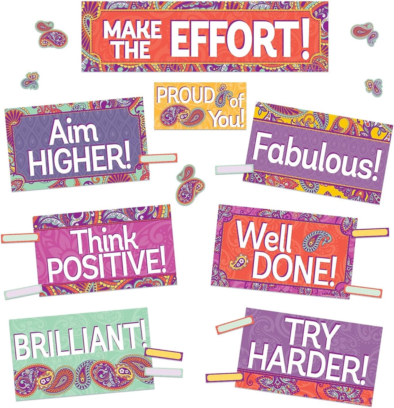 Positively Paisley Class Management Mini Bulletin Board Set