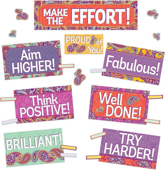 Positively Paisley Class Management Mini Bulletin Board Set