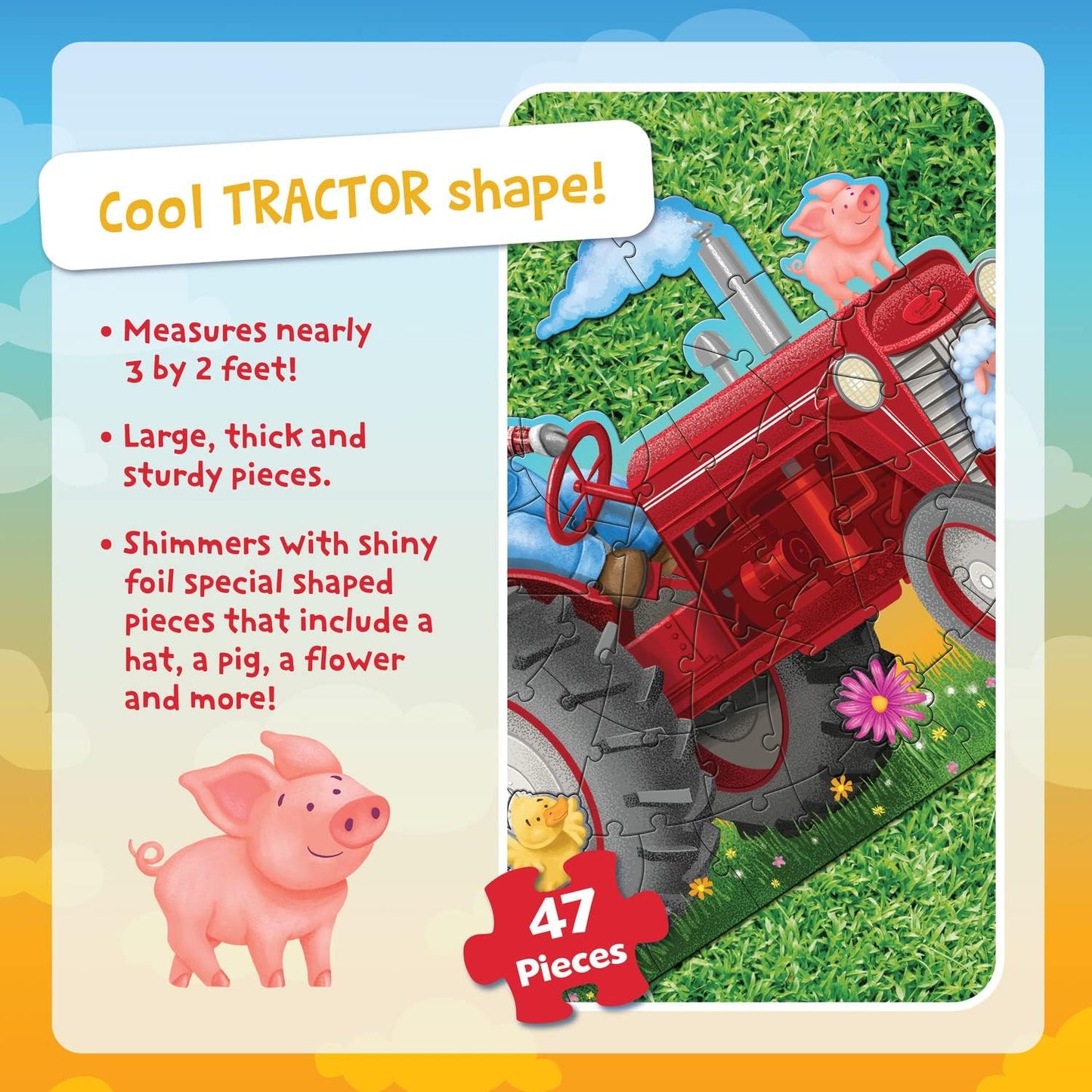 Shiny Tractor Floor Puzzle – Giant Tractor