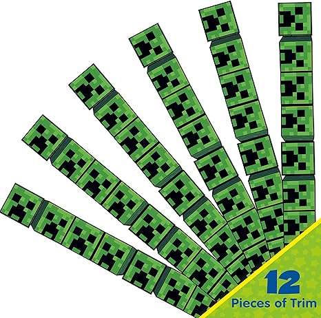 Eureka Minecraft Creepers Decorative Classroom and Bulletin Board Trim
