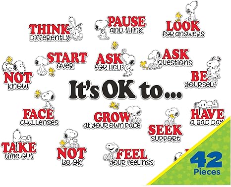 Eureka Peanuts Snoopy It's Ok to… Classroom Bulletin Board