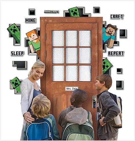 Eureka Minecraft Characters Door, Window, and Bulletin Board Go-Around