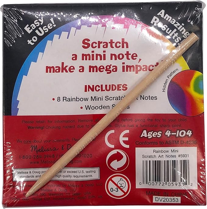 Rainbow Mini Scratch Art Notes - 8ct