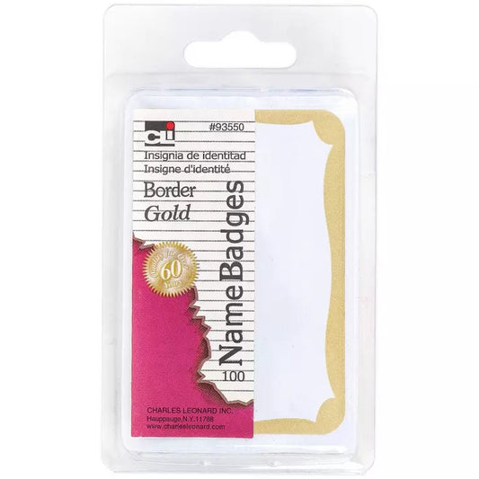 Self‑Adhesive Gold Border Name Tags