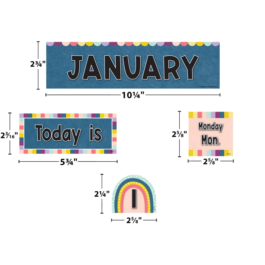 Oh Happy Day Rainbow Calendar Pocket Chart Cards