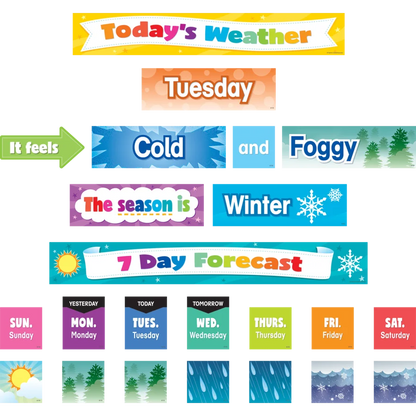 Colorful Weather Pocket Chart Cards