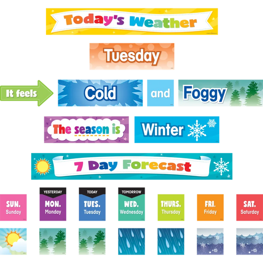 Colorful Weather Pocket Chart Cards
