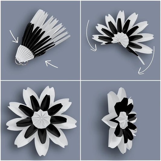 Black and White Paper Flowers