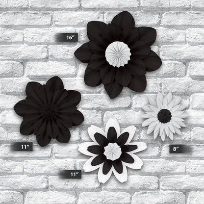 Black and White Paper Flowers