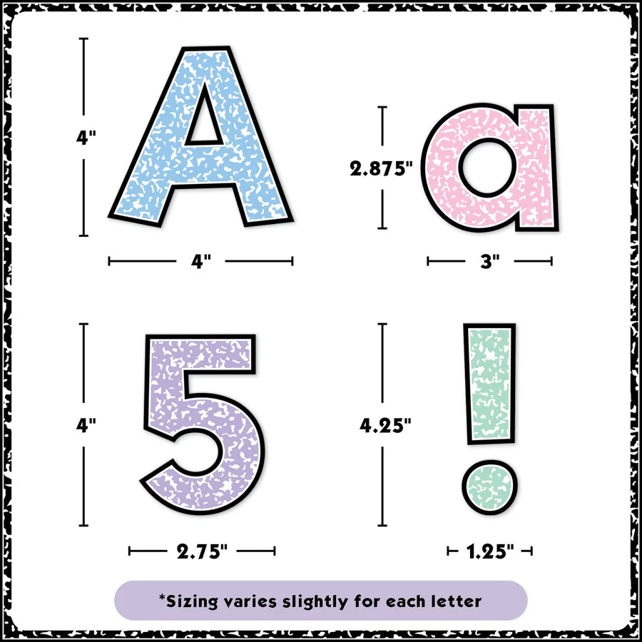 Colorful Composition 4" Everyday Letters